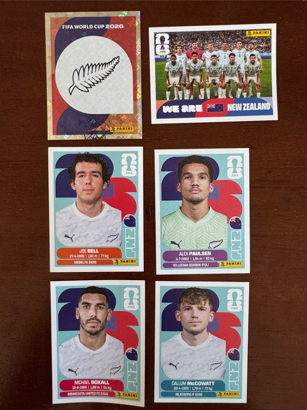 Panini FIFA 2026 World Cup New Zealand Soccer Sticker Group